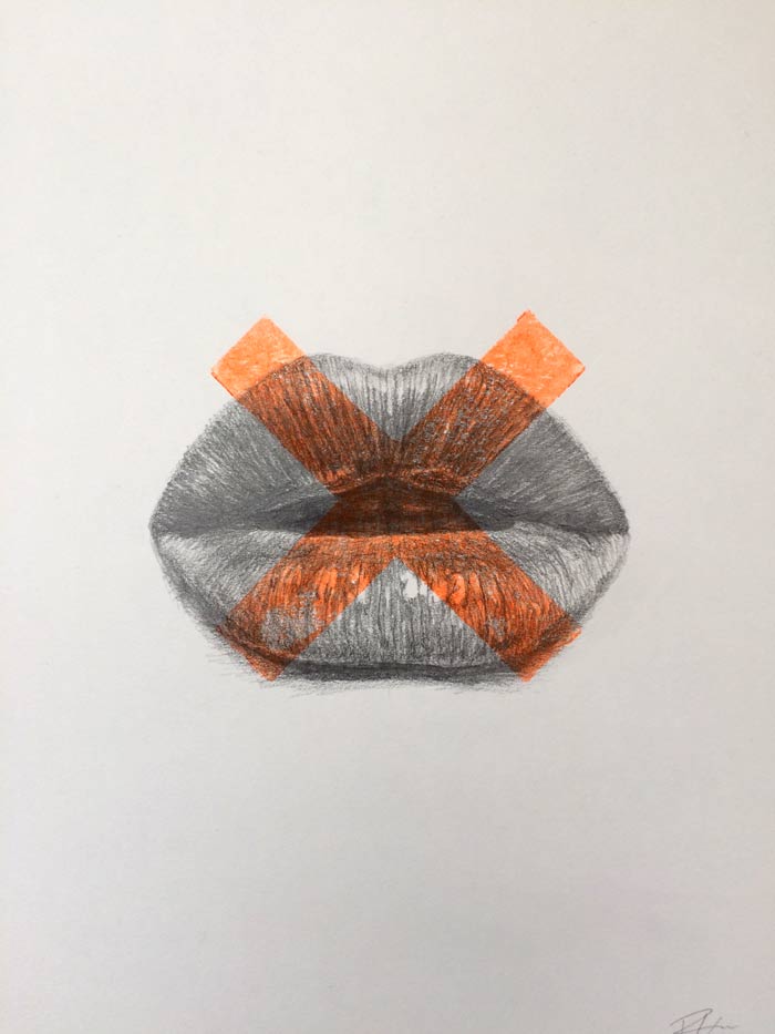 Kisses drawing print art